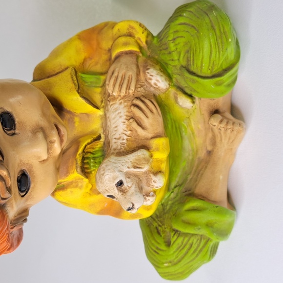 Vintage Boy & Dog , Girl & Cat Figurine 1974 Unversal Statury Corp - Picture 7 of 17